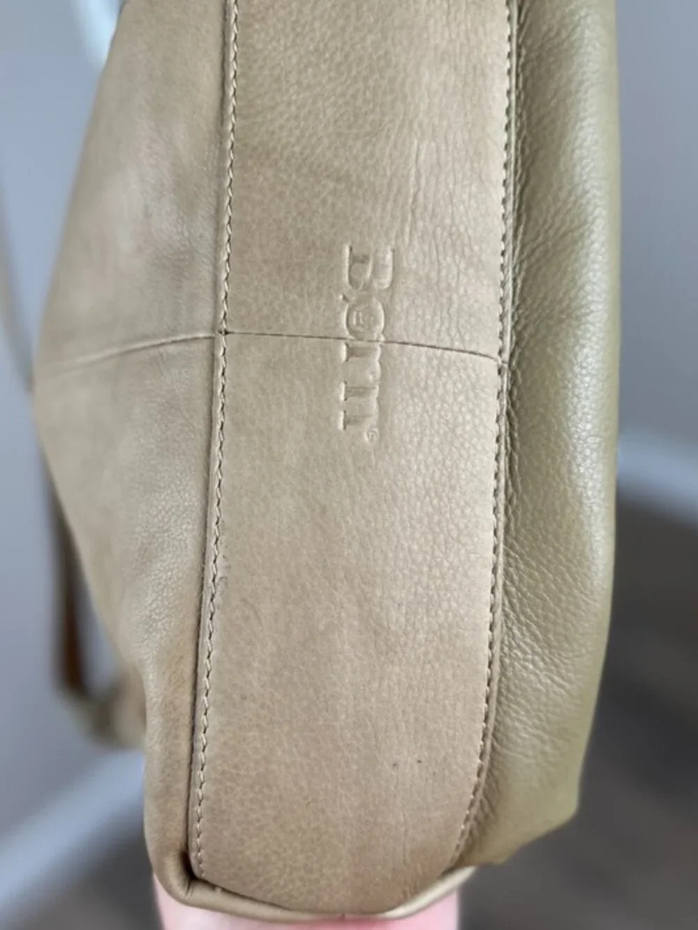 Børn Tan Genuine Leather Woven Crossbody Bag Multi Pocket